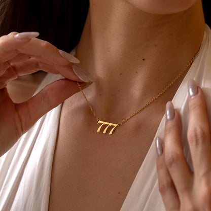 Gold Angel Number Necklace, Lucy Number Necklace, Custom Year Necklace, Silver Number Necklace 111 222 333 444 555 666 777 888 999 Christmas