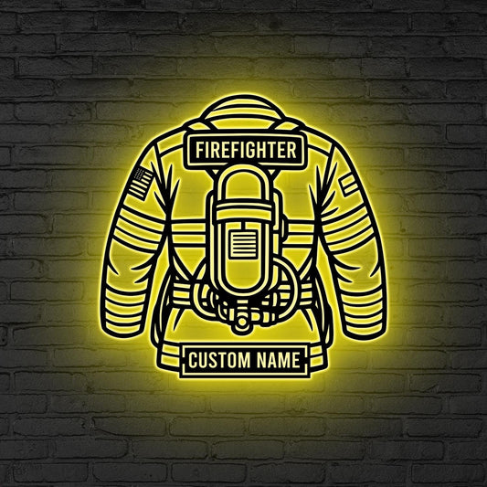Custom Firefighter LED Sign, Firefighter Neon Sign, Gift for dad, Firefighter LED Wall Decor, Fireman gift sign,Gift for Firehouse,Home sign