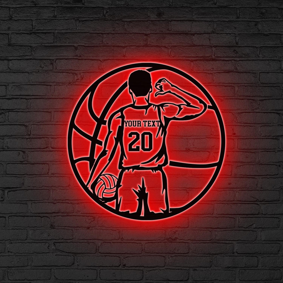Custom Man Basketball Metal Wall Art LED Light, Personalized Basketball Player Sign, Home Decor, Kid Nursery Decor Birthday Basketball Lover