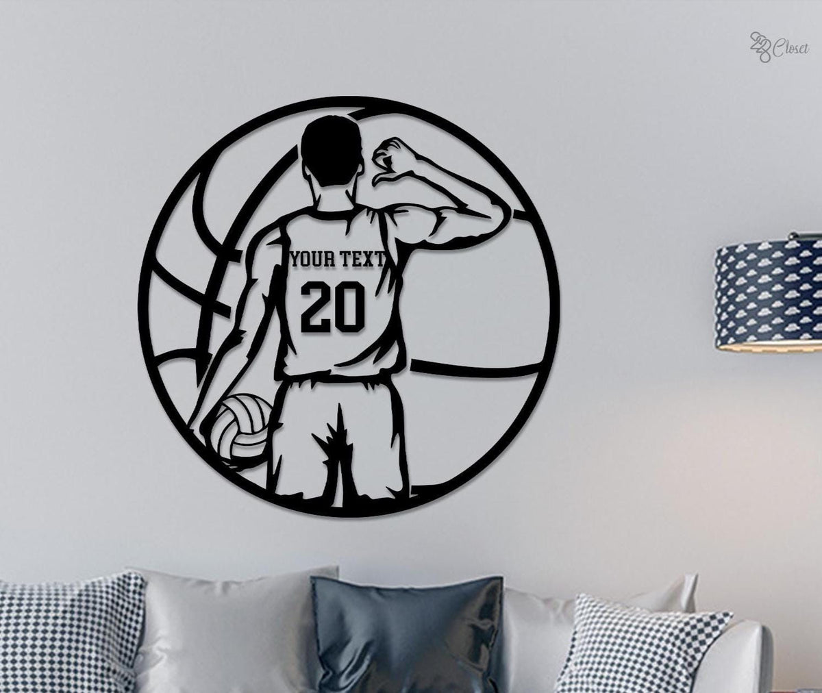 Custom Man Basketball Metal Wall Art LED Light, Personalized Basketball Player Sign, Home Decor, Kid Nursery Decor Birthday Basketball Lover