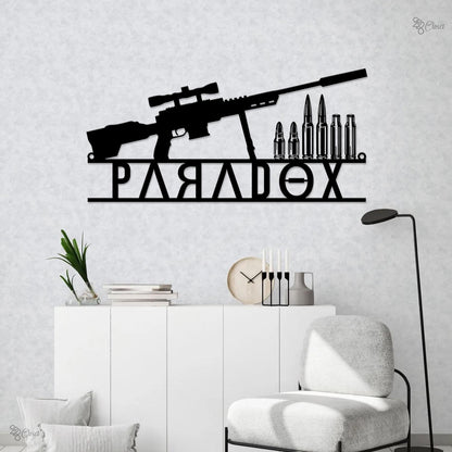 Custom Gun LED Sign,Personalized Rifle Neon Wall Light, Gift for dad, Gun Enthusiast LED Sign, Firearm lover gift, Gift for dad, Garage Sign