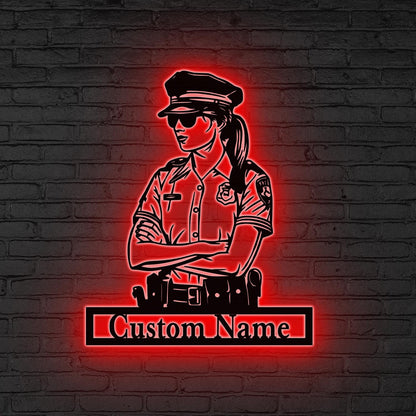 Custom Police Officer LED Sign, Light for Law Enforcement Gift, Decor for Officer, Police Officer LED Wall, Police wall decor, Home Sign
