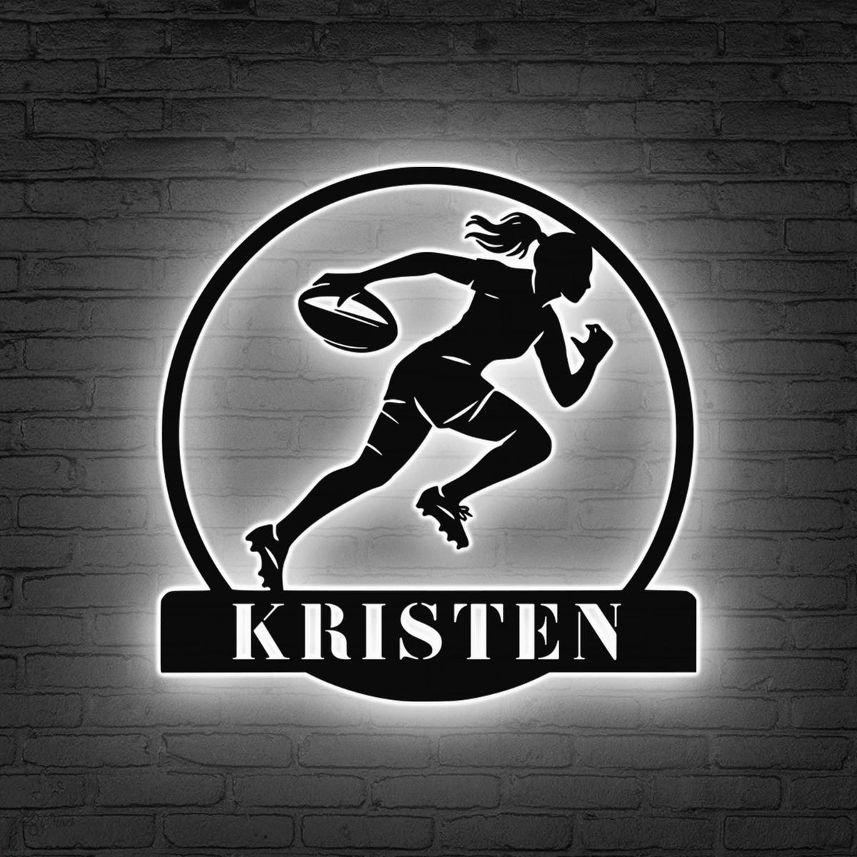 Personalized Rugby LED Metal Sign, Rugby Neon Sign, Gift for sport, Gift for Rugby Player, Athlete room sign, Sports bar neon, Gift for son
