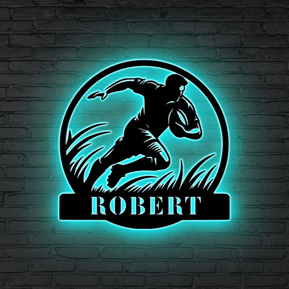 Personalized Rugby LED Metal Sign, Rugby Neon Sign, Gift for sport, Gift for Rugby Player, Athlete room sign, Sports bar neon, Gift for son