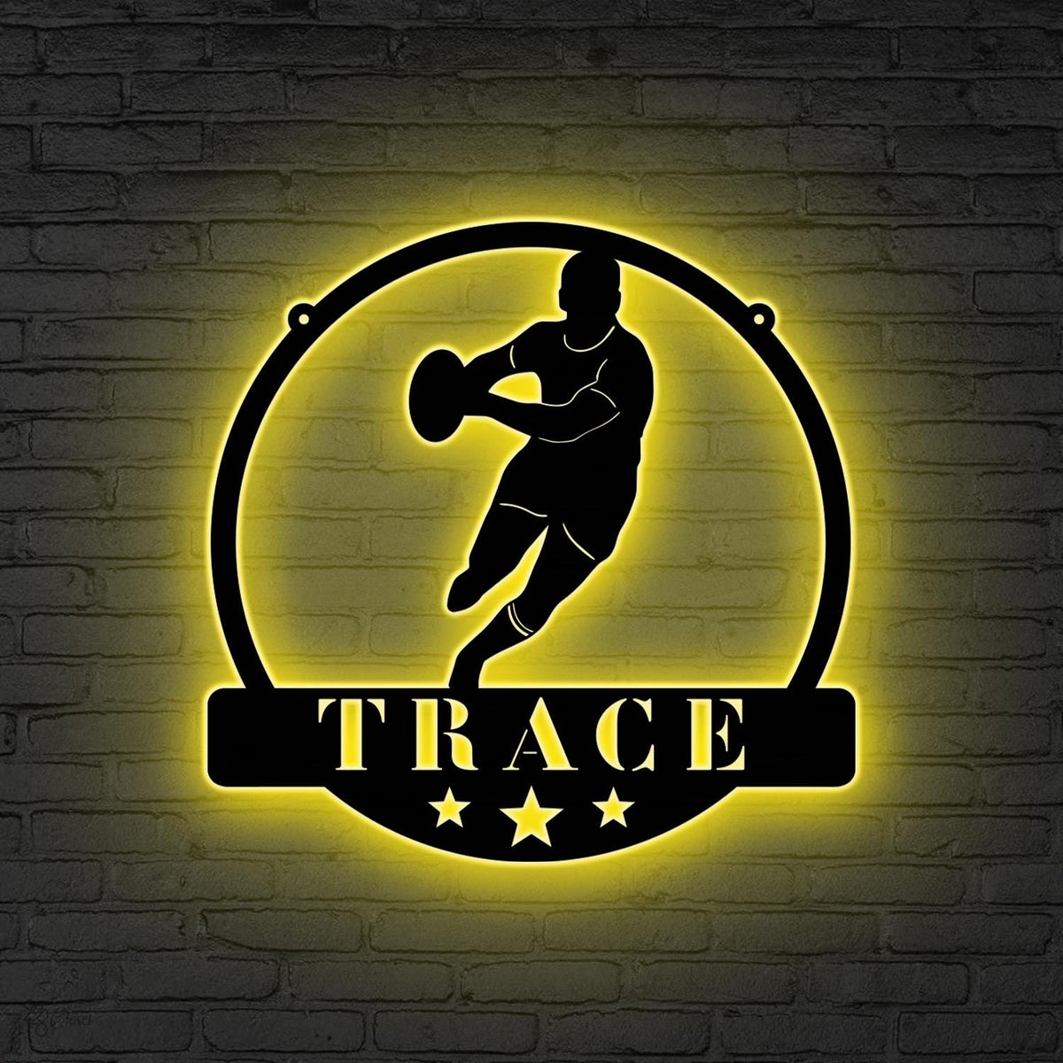 Personalized Rugby LED Metal Sign, Rugby Neon Sign, Gift for sport, Gift for Rugby Player, Athlete room sign, Sports bar neon, Gift for son