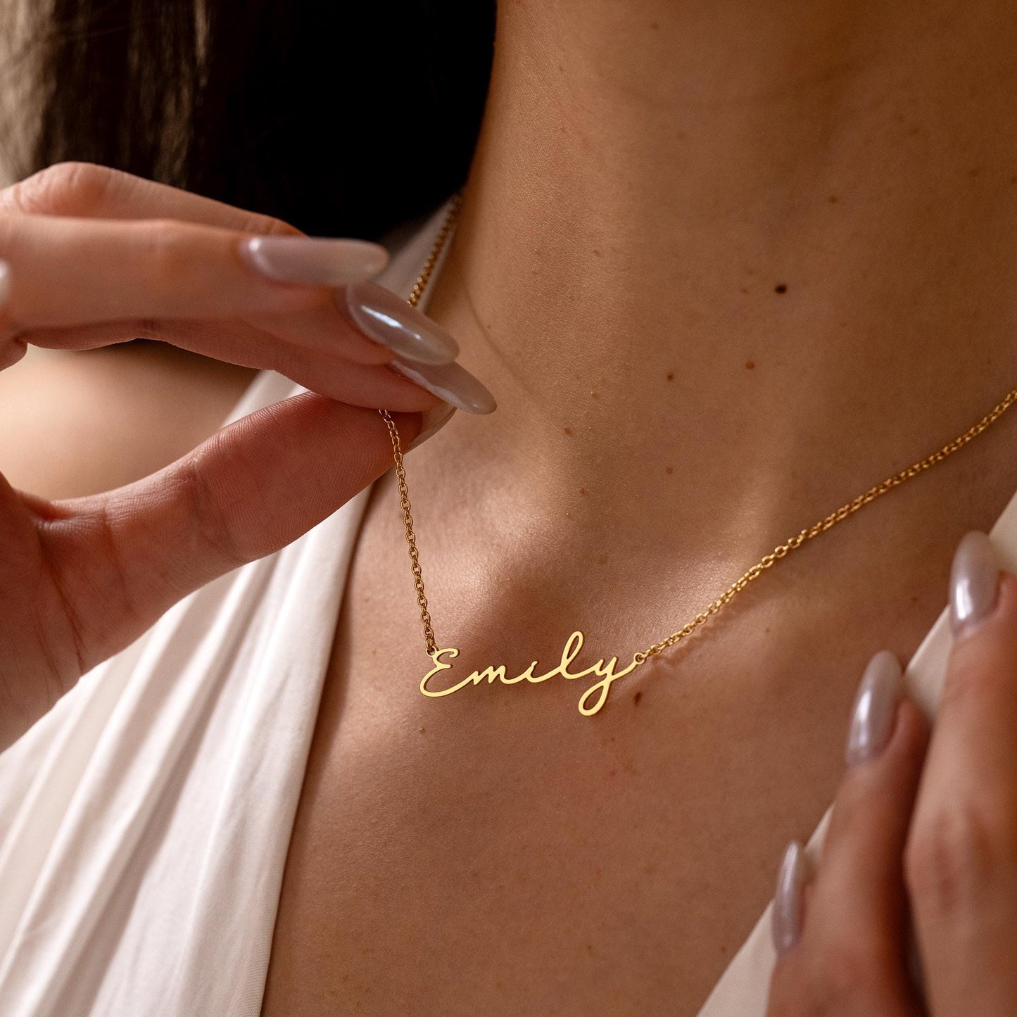Personalized Name Necklace, Custom Signature Name Necklace, Silver Name Necklace, Perfect Birthday Gift for Her, Christmas Gift for Mom