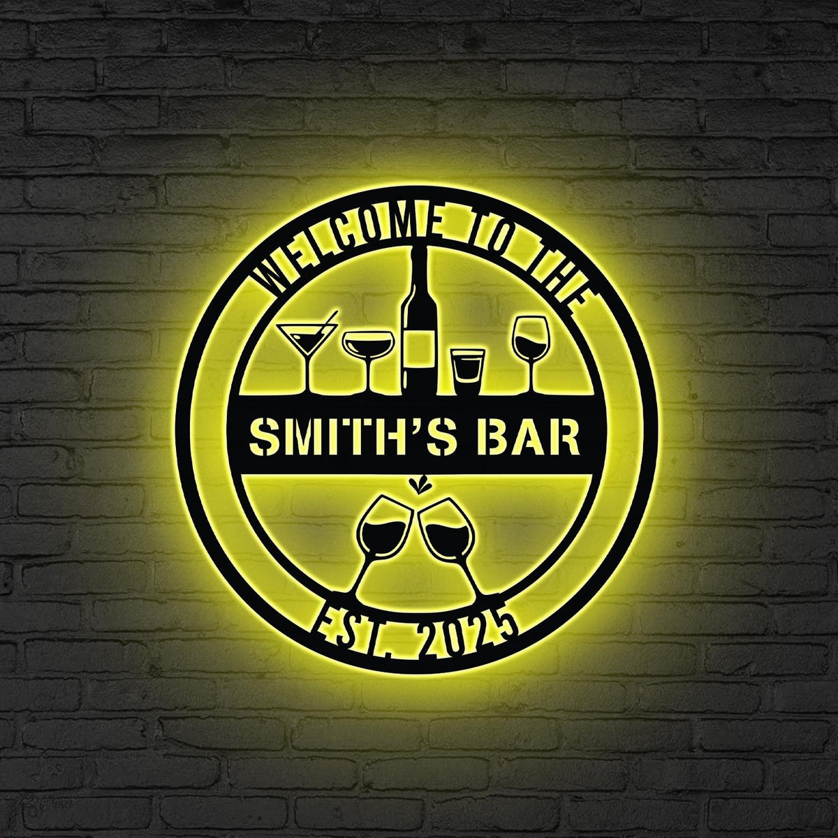 Personalized Bar Metal Wall Art LED Lights, Whiskey Bar Sign,Bar Decor,Custom Pub Sign,Man Cave Decor,Patio Sign, Outdoor Decor Gift for dad