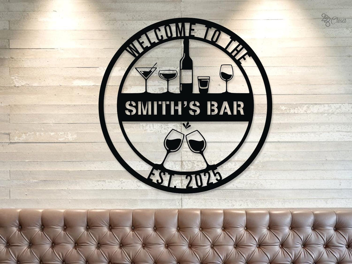 Personalized Bar Metal Wall Art LED Lights, Whiskey Bar Sign,Bar Decor,Custom Pub Sign,Man Cave Decor,Patio Sign, Outdoor Decor Gift for dad