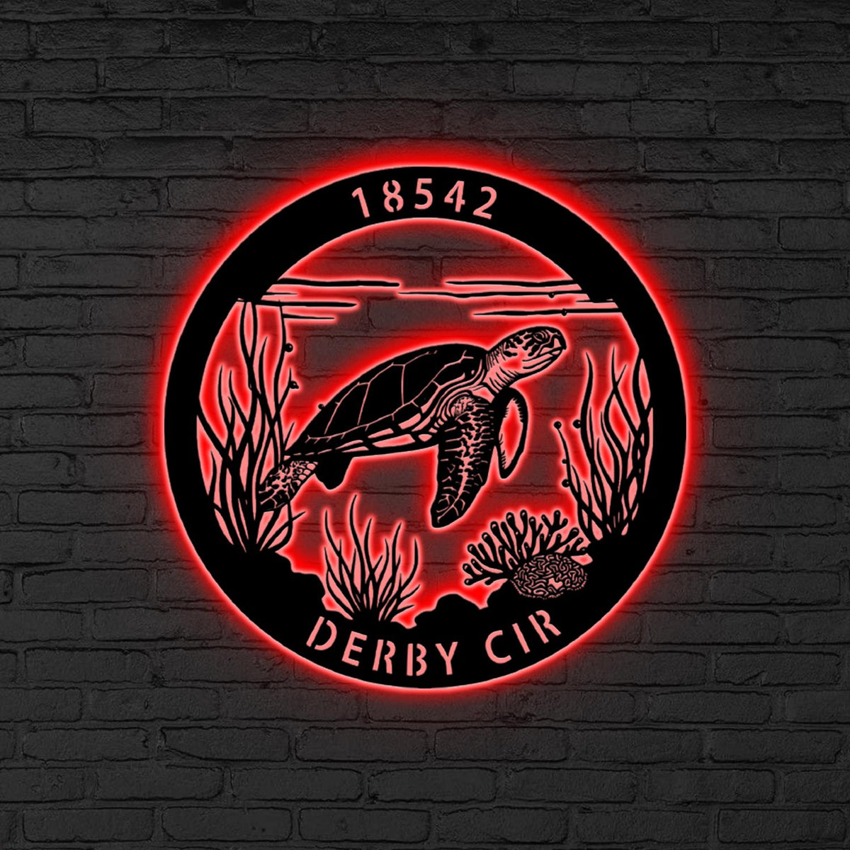 Custom LED Ocean Sign, Personalized Sea Turtle Neon Wall, Nautical Decor, Ocean Gift, Coral Reef LED Wall Sign, Xmas Gift, Coral reef decor