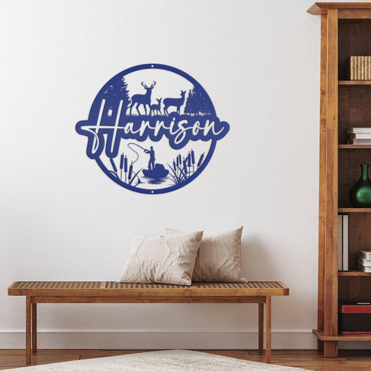 Custom Deer and Hunting Scene  Sign- Personalized Sign