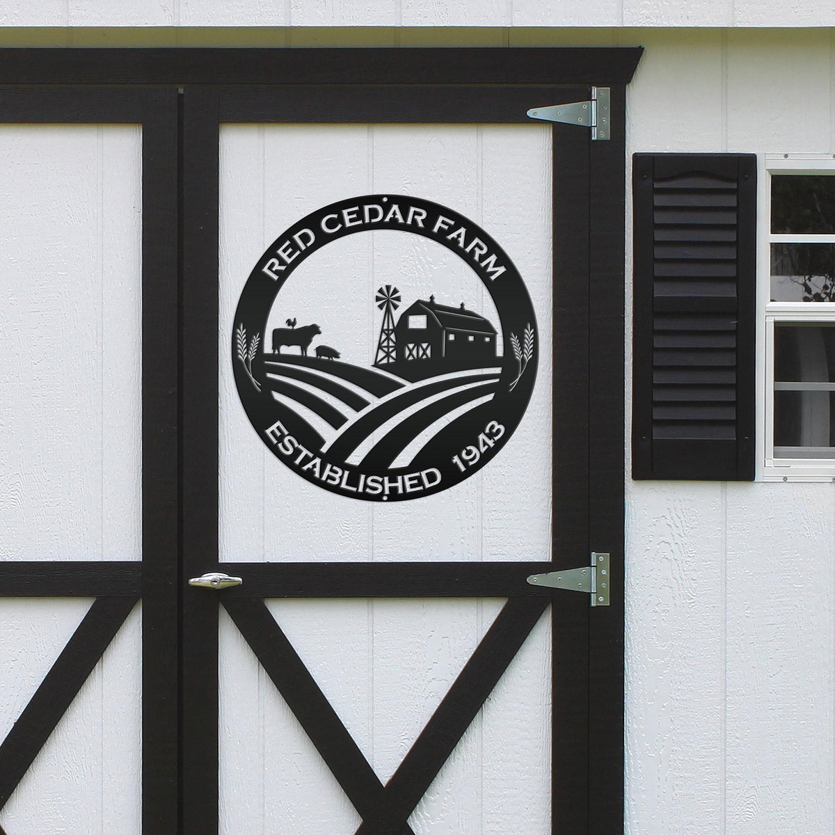 Round Custom Farm Sign With Established Date Metal Sign