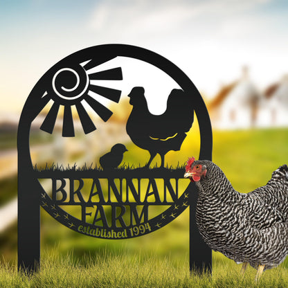 Chicken Coop Yard Sign - Unique Metal Garden Decor - Personalized Chicken Farm Sign - Rustic Farmhouse Lawn Ornament - Housewarming Gift