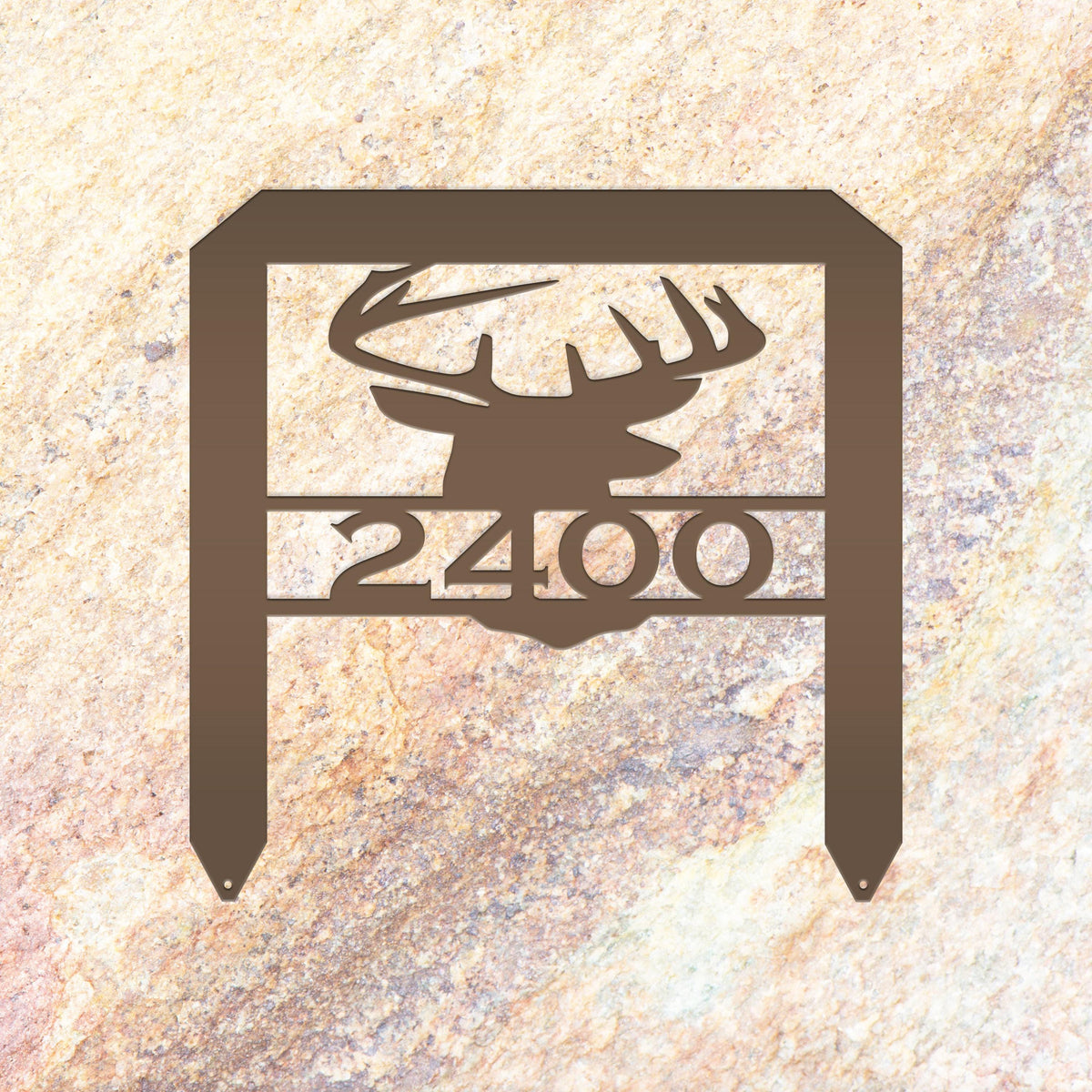 Deer Head Address Yard Stake Sign