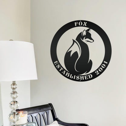 Personalized Fox Sign with Established Date