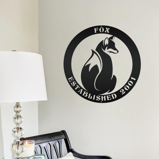 Personalized Fox Sign with Established Date