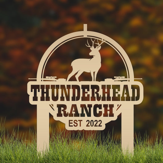 Personalized Deer Lodge Yard Stake - Make Your Own Wording
