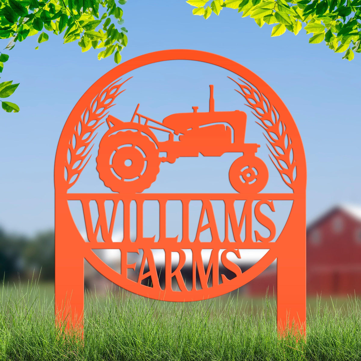 Farm Sign Yard Stake,  Metal Ranch Name Sign, Family Last Name and Established Date Lawn Stake With Wheat, Unique Homestead Gift Idea,