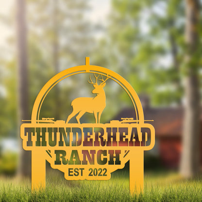 Personalized Deer Lodge Yard Stake - Make Your Own Wording