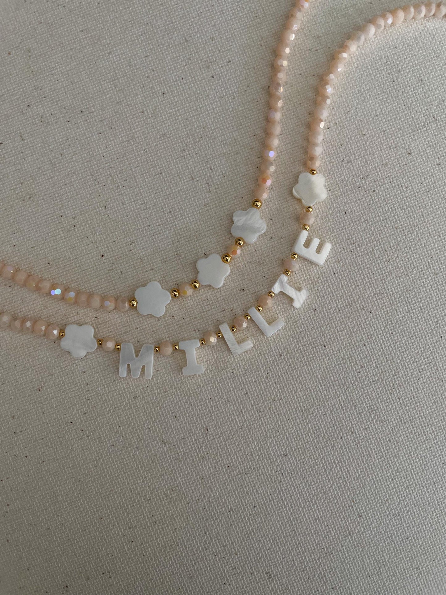 Layered name necklace, stackable custom necklace for kids, girls bright beaded necklace, gift idea for toddlers, birthday gift for kids