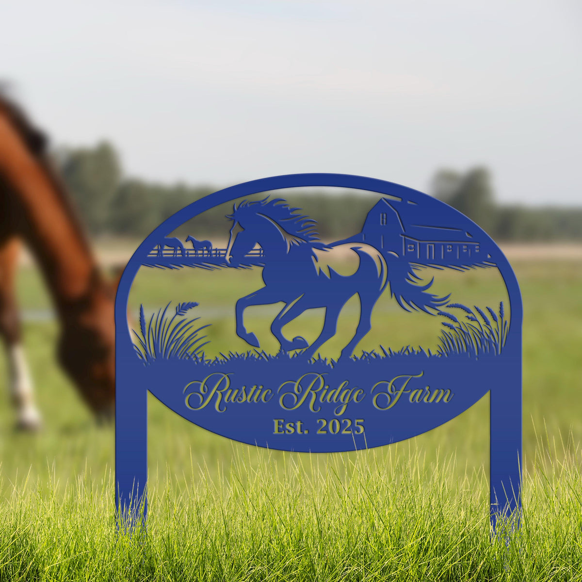 Horse Sign- Custom Outdoor Yard Stake - Customized Garden Stake - Metal Farmhouse Decor - Country Western Horse Art