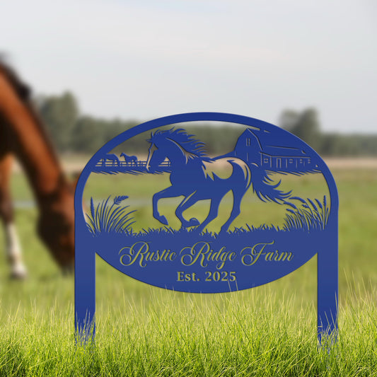 Horse Sign- Custom Outdoor Yard Stake - Customized Garden Stake - Metal Farmhouse Decor - Country Western Horse Art