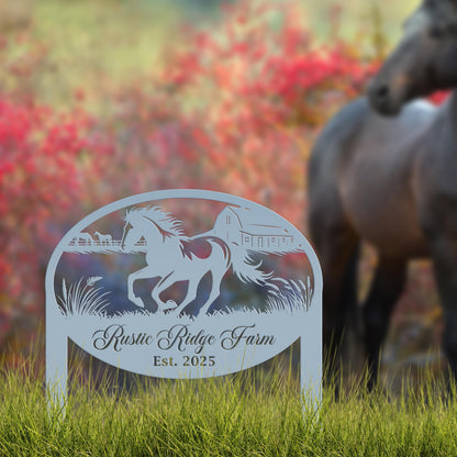 Horse Sign- Custom Outdoor Yard Stake - Customized Garden Stake - Metal Farmhouse Decor - Country Western Horse Art