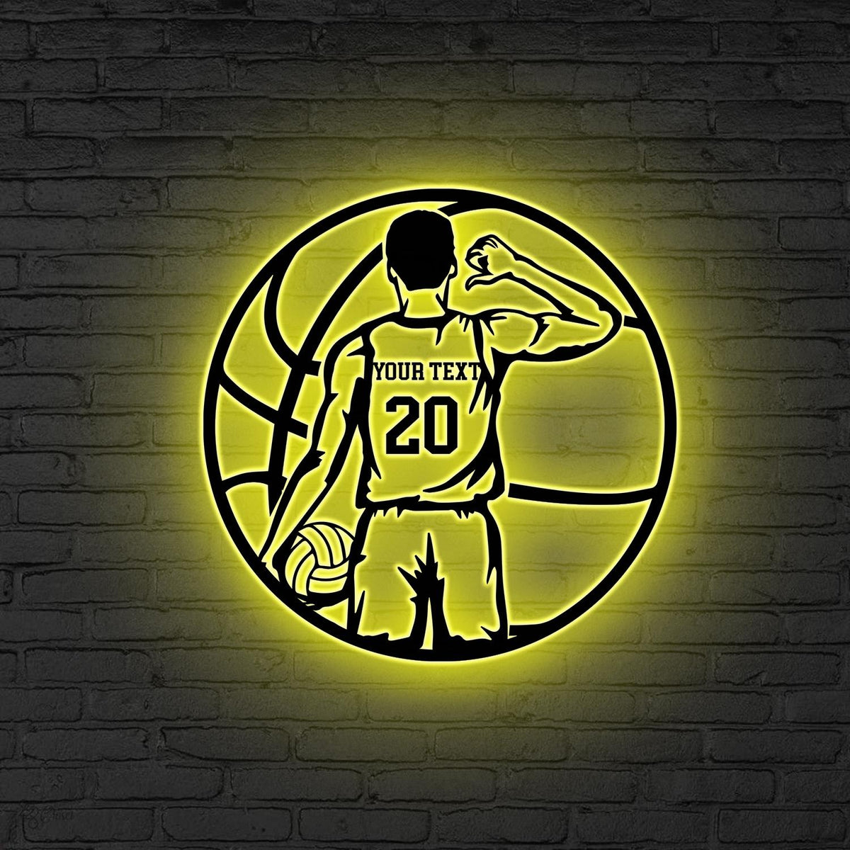 Custom Man Basketball Metal Wall Art LED Light, Personalized Basketball Player Sign, Home Decor, Kid Nursery Decor Birthday Basketball Lover