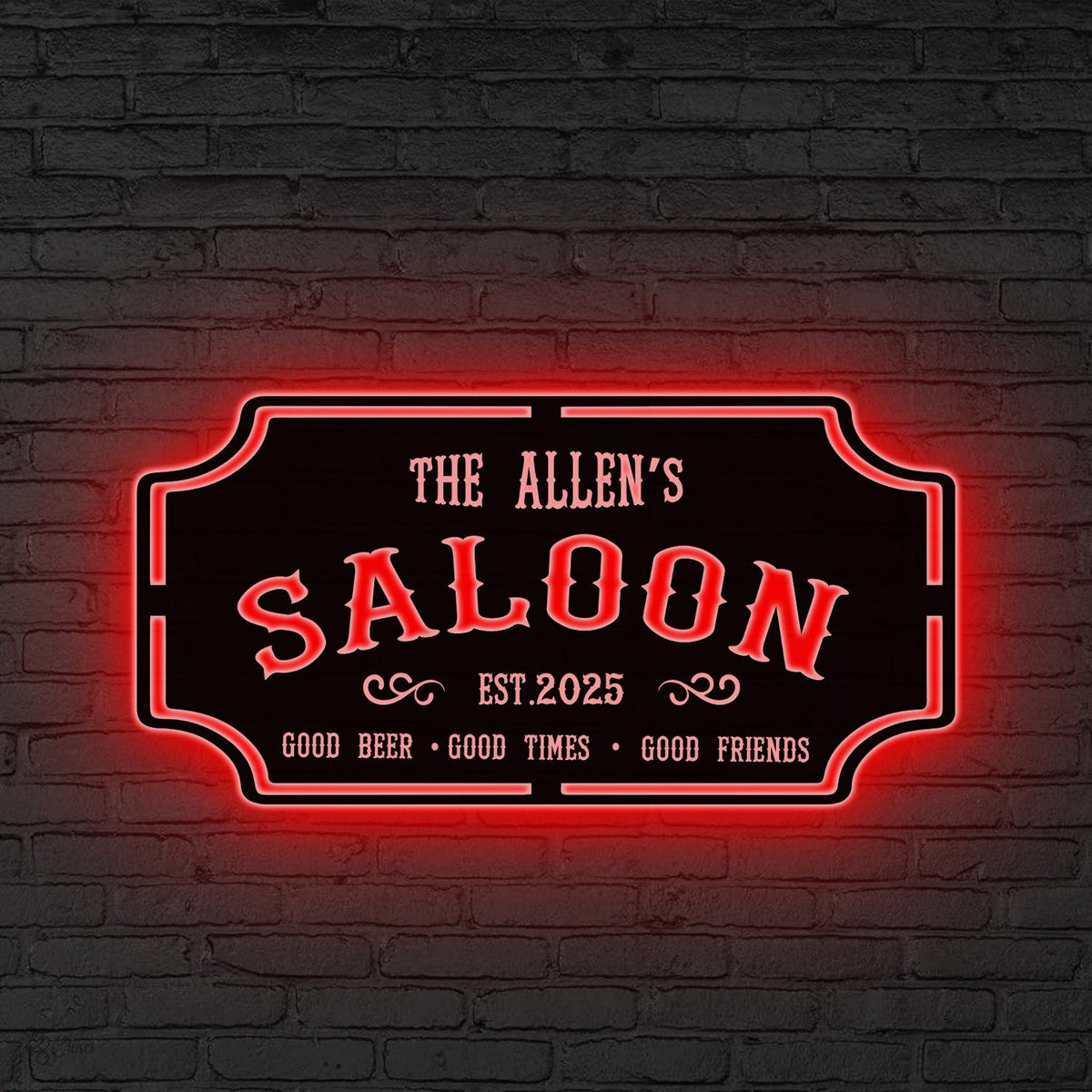 Custom Saloon Sign with LED Lights, Saloon Decor, Custom Bar Sign, Bar & Lounge Sign, Tavern Wall Art, Home Bar Sign Man Cave Sign Dad Gifts