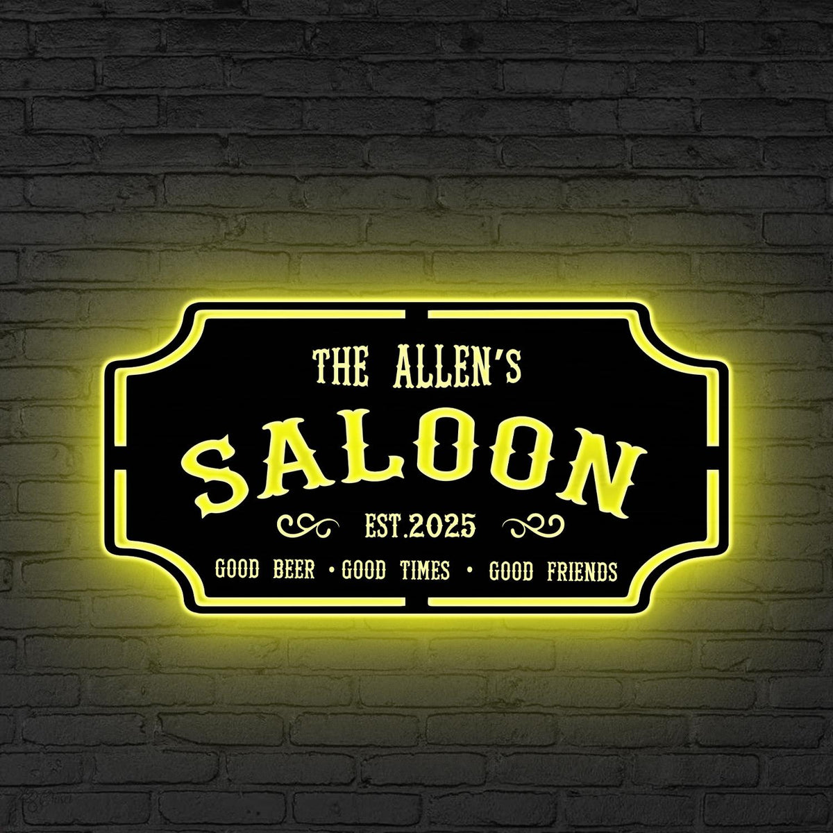 Custom Saloon Sign with LED Lights, Saloon Decor, Custom Bar Sign, Bar & Lounge Sign, Tavern Wall Art, Home Bar Sign Man Cave Sign Dad Gifts