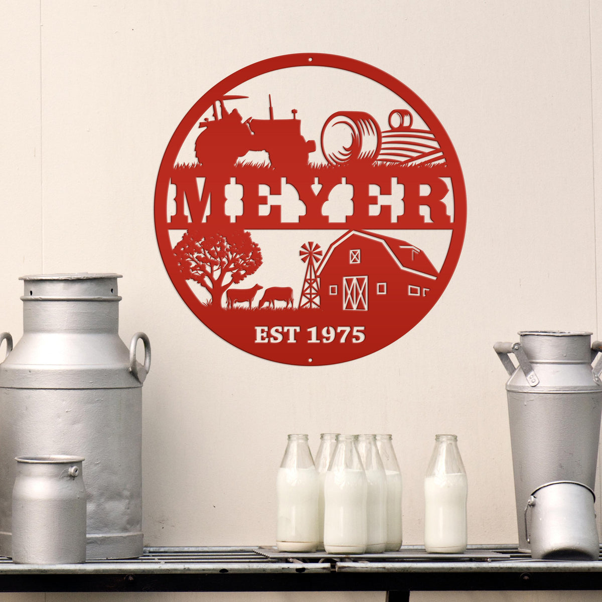 Personalized Farm Scene Sign - Your Name - Your Wording