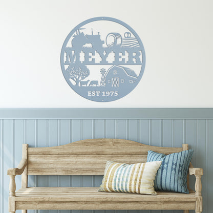 Personalized Farm Scene Sign - Your Name - Your Wording