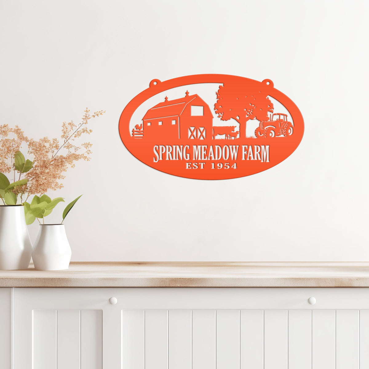 Oval Farm Sign with Family name and Established Date