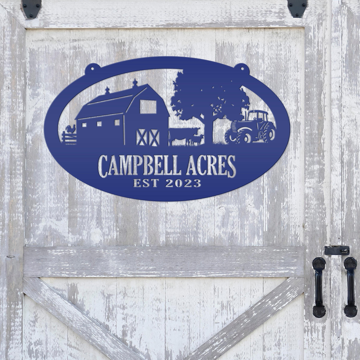 Oval Farm Sign with Family name and Established Date