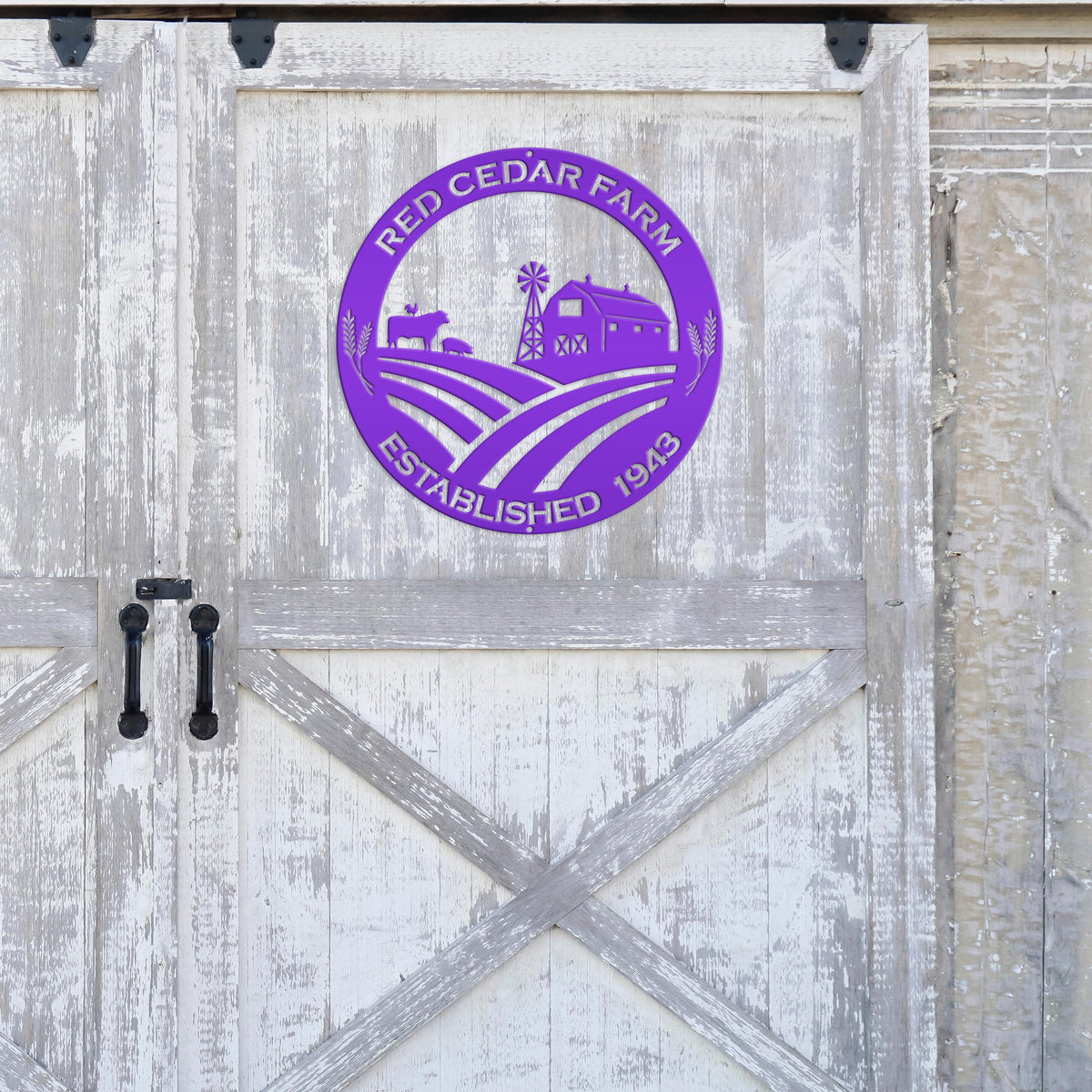 Round Custom Farm Sign With Established Date Metal Sign
