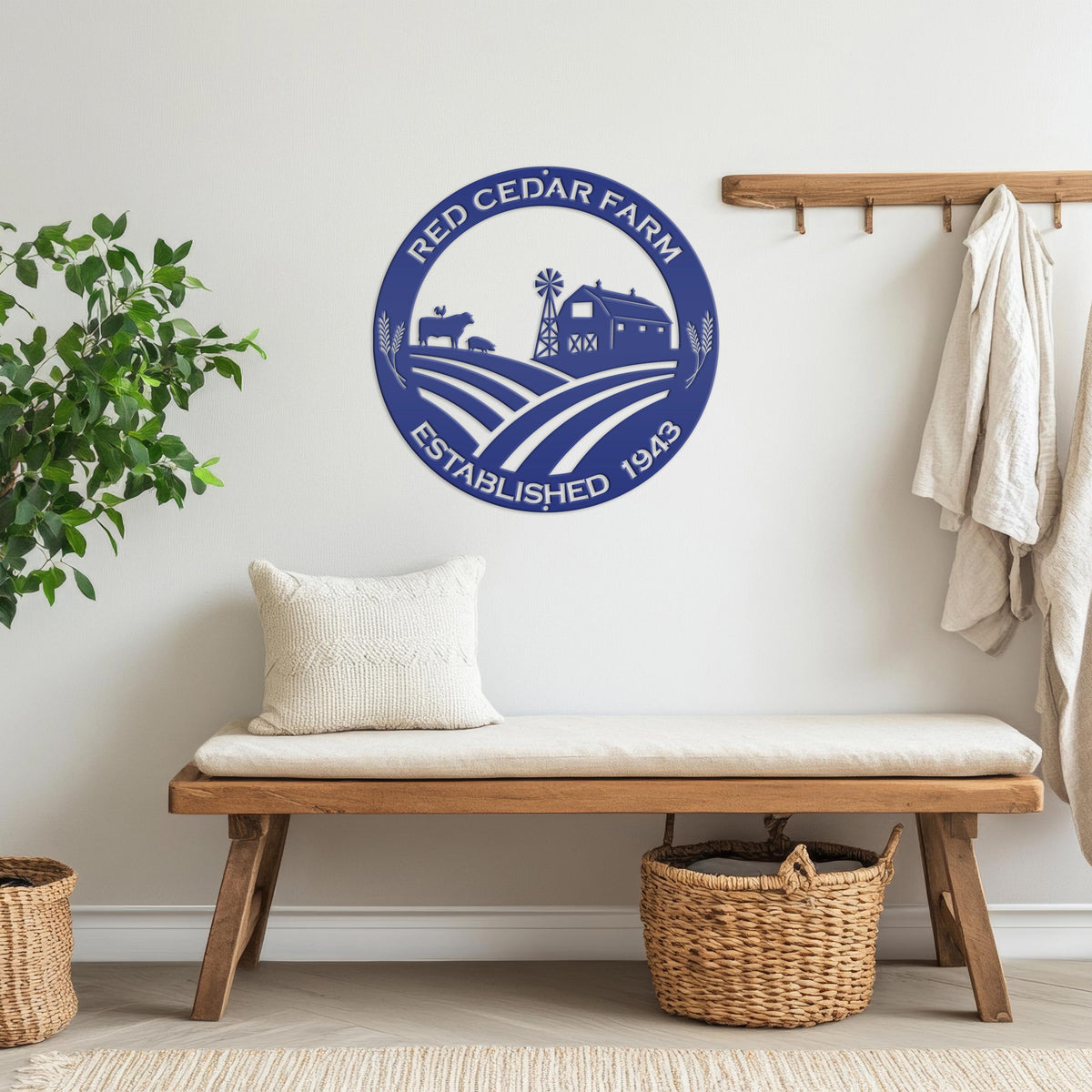 Round Custom Farm Sign With Established Date Metal Sign