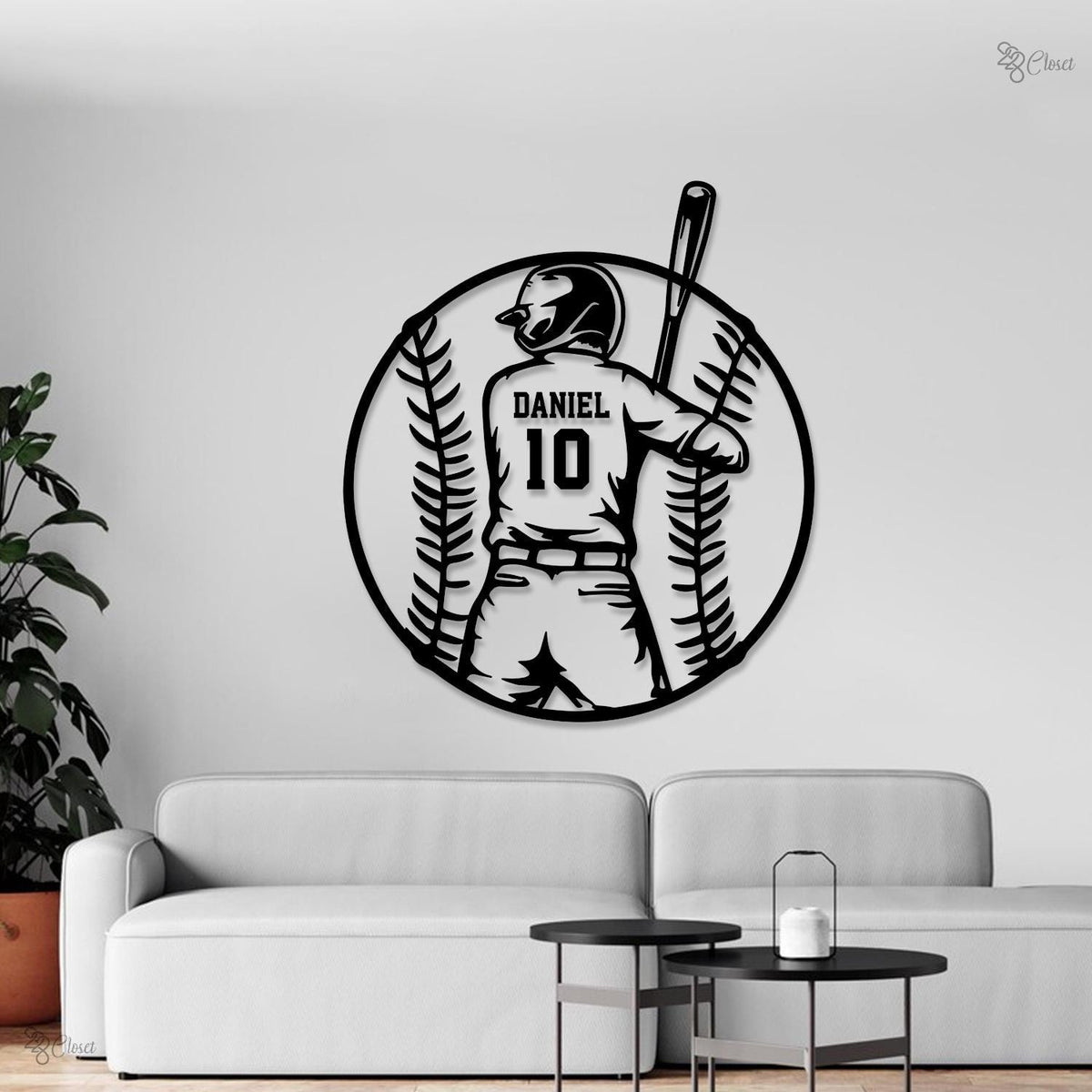 Personalized Baseball Metal Wall Decor LED Lights, Baseball Player Gift Xmas Gift for him Baseball Gift, Kid Room Decor, Baseball Gifts Home