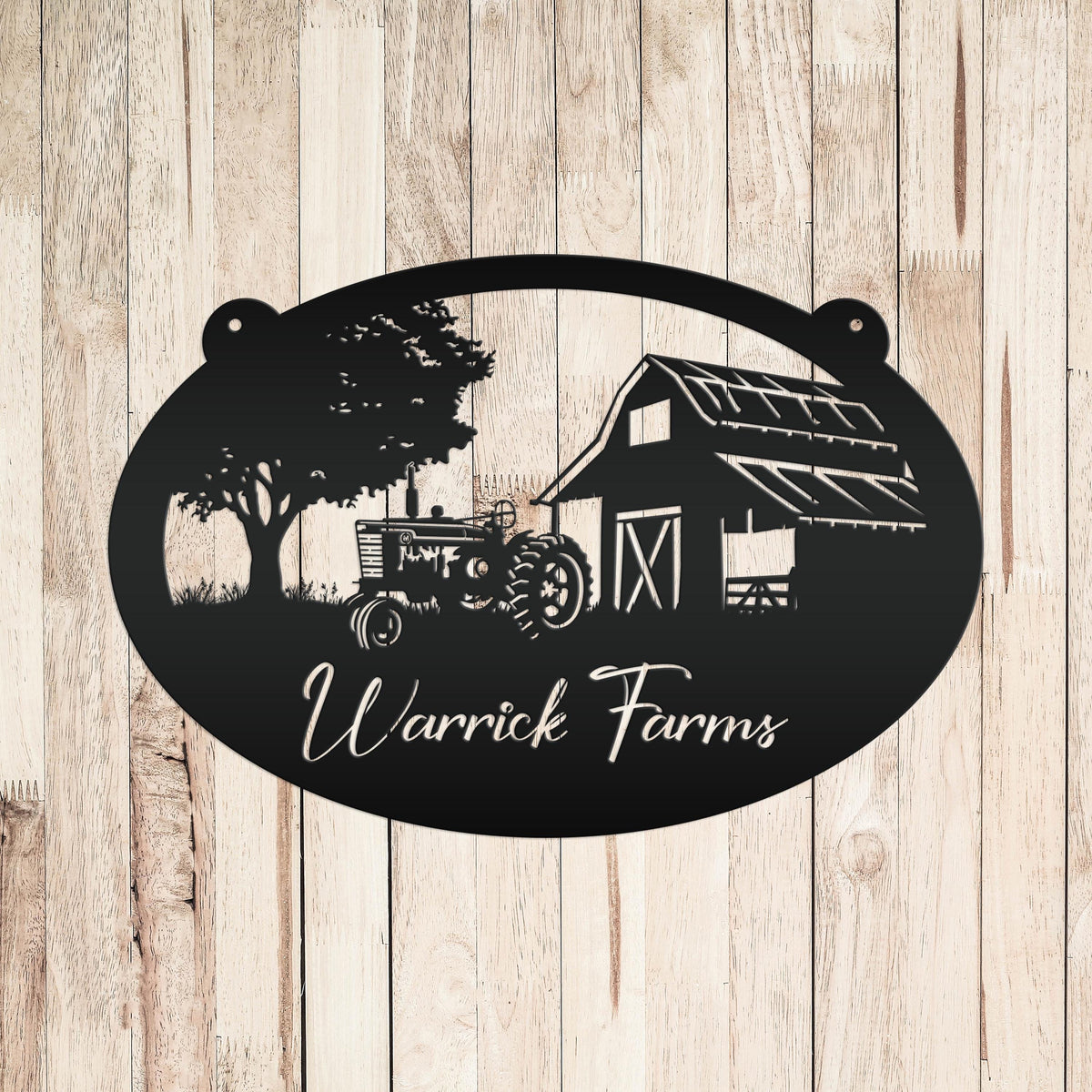 Personalized Tractor and Barn Metal Sign, Family Farm Sign, Personalized Gift