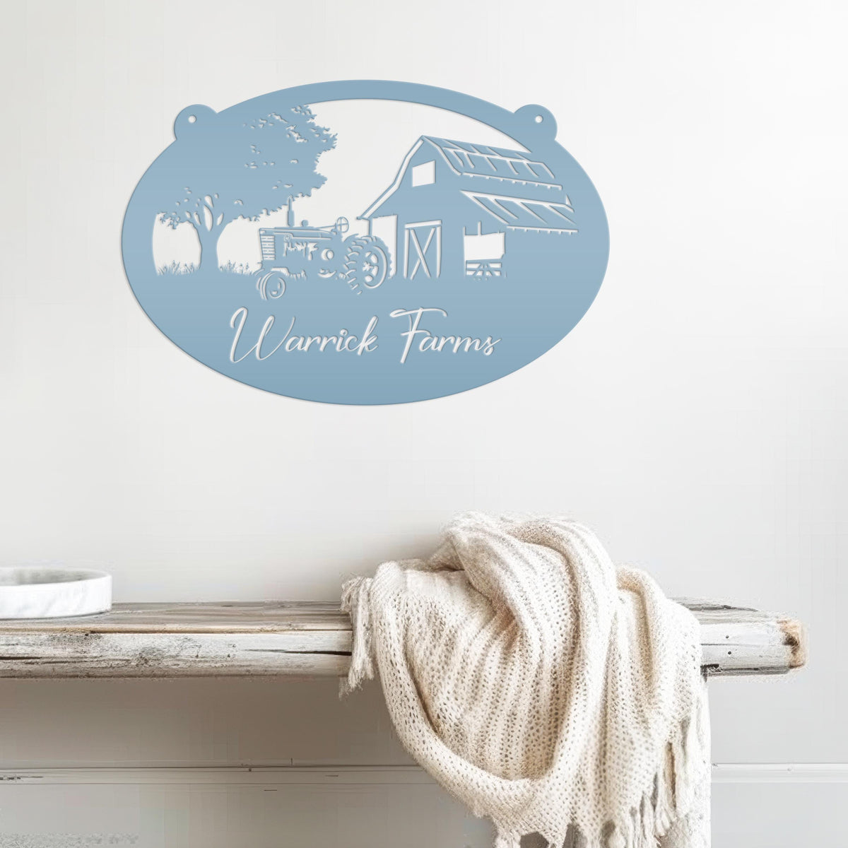 Personalized Tractor and Barn Metal Sign, Family Farm Sign, Personalized Gift