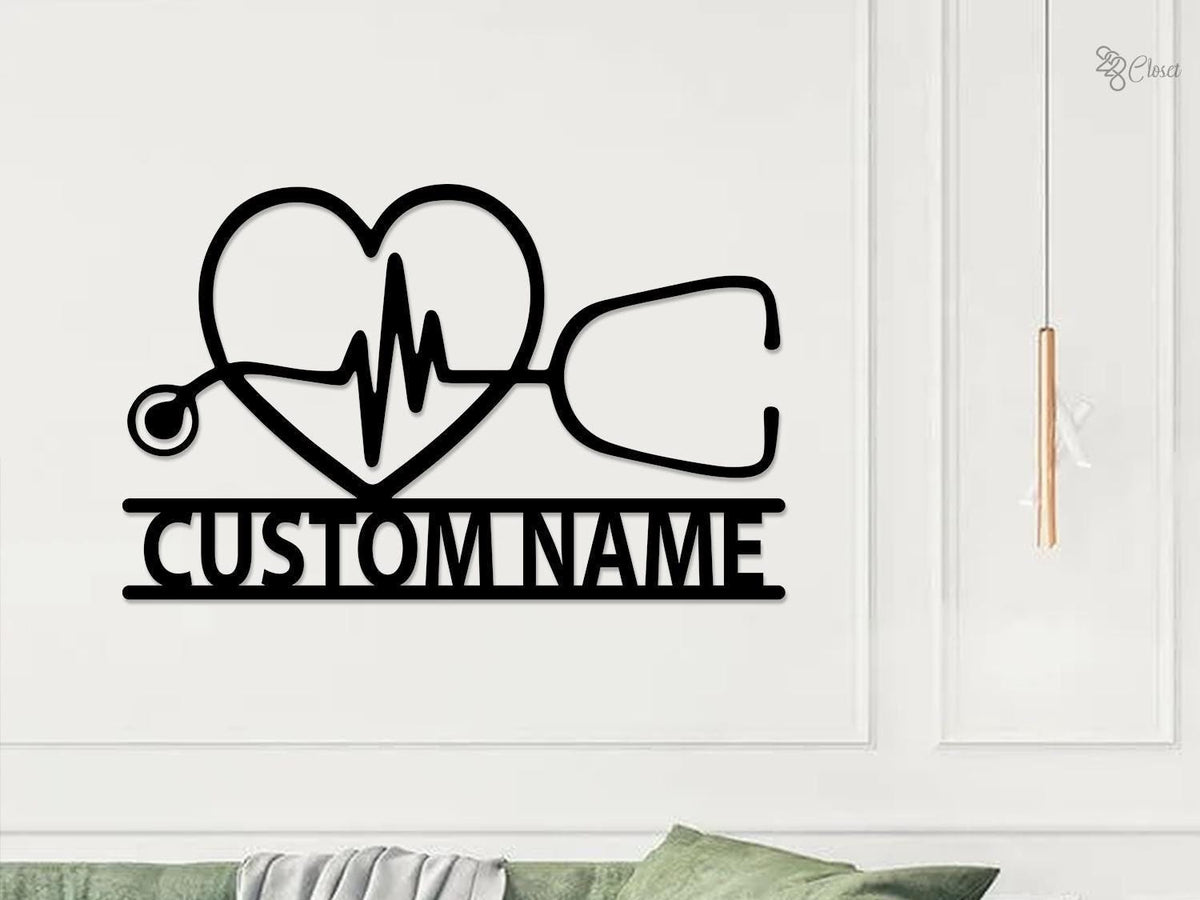 Custom Stethoscope Metal Wall Art LED Lights, Doctor Gift,Graduation Gifts, Nurse Wall Decor,Medical Assistant,Clinic Decor,Medical Wall Art