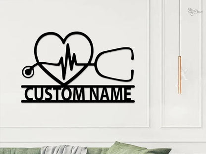 Custom Stethoscope Metal Wall Art LED Lights, Doctor Gift,Graduation Gifts, Nurse Wall Decor,Medical Assistant,Clinic Decor,Medical Wall Art