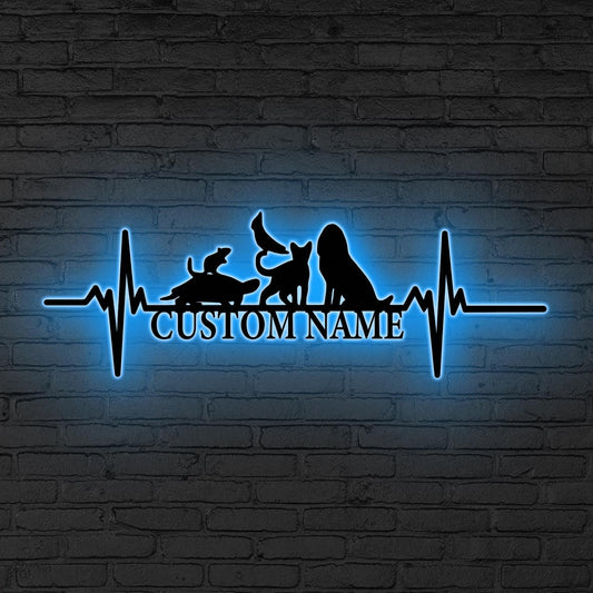 Personalized Metal Vet Sign LED, Metal Animal Care Sign, Custom Metal Veterinarian Sign, Personalized Clinic Sign, Custom Vet Clinic Decor