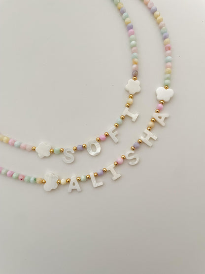 Flower girl name necklace, flower girl gift from bride, flower girl proposal gift, junior bridesmaid necklace, wedding gift for flower girl