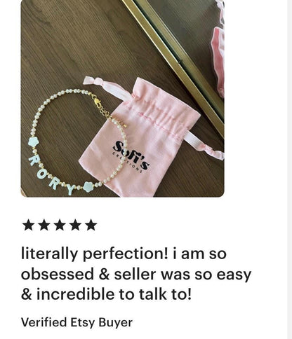 Toddler Custom name necklace, mother of Pearl letter name necklace, kids beaded necklace, Easter gift for girls, children’s birthday gift