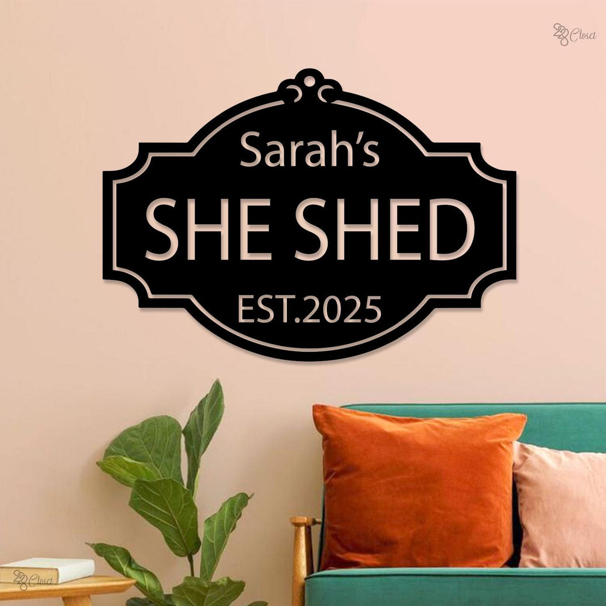 Personalized She Shed Metal Sign with LED Lights, Craft Room Decor, Custom Metal Outdoor Sign, Women Cave Sign, Gift for Her, Outdoor Decor
