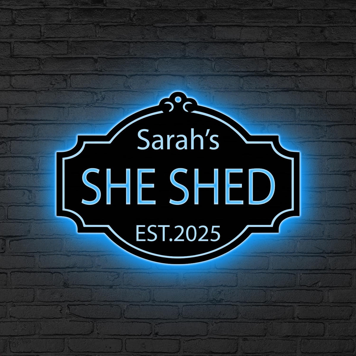 Personalized She Shed Metal Sign with LED Lights, Craft Room Decor, Custom Metal Outdoor Sign, Women Cave Sign, Gift for Her, Outdoor Decor