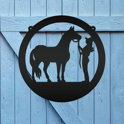 Metal Horse Stall Sign, Tennessee Walker Sign, Horse and Owner Sign