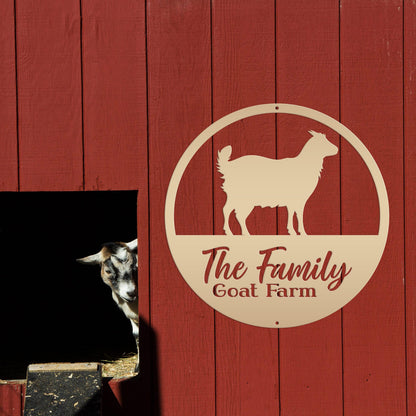 Goat Metal Art Sign - Customizable Farm Decor