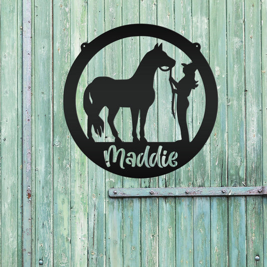 Horse Stall Name Plate, Custom Equestrian Themed Bedroom Decoration, Barrel Race Award, Gift for Horse Owner, Personalized Rider Plaque