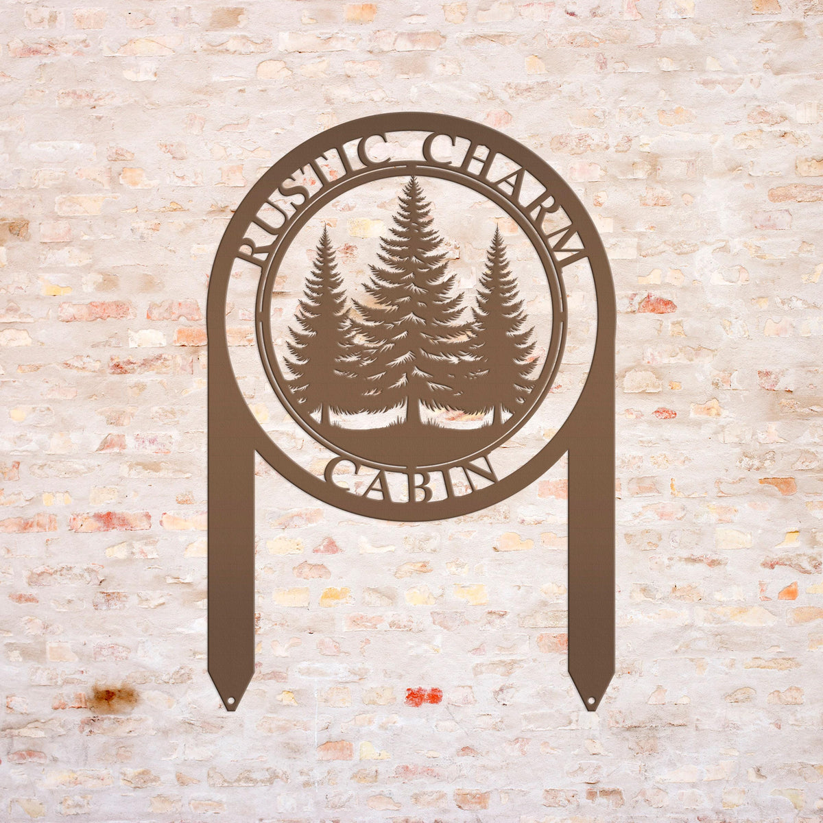 Monogram Metal Sign, Custom Name Sign with Pine Trees, Outdoor Yard Sign, Personalized Gift, Metal Yard Stake for entry way or front yard