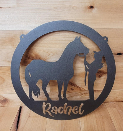 Custom Horse Name Metal Sign, Horse owner gift, Gift for barrel racer